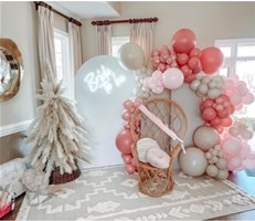 Wood arch backdrop set