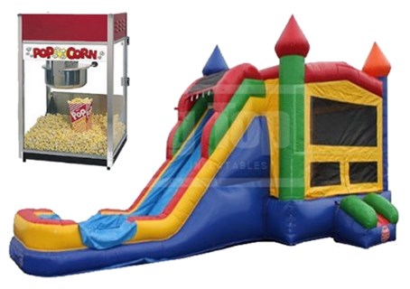 Castle with Pool and Popcorn Machine Combo